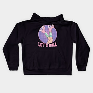 Roller Girl Skater Retro 70s and 80s Skating Girls Kids Hoodie